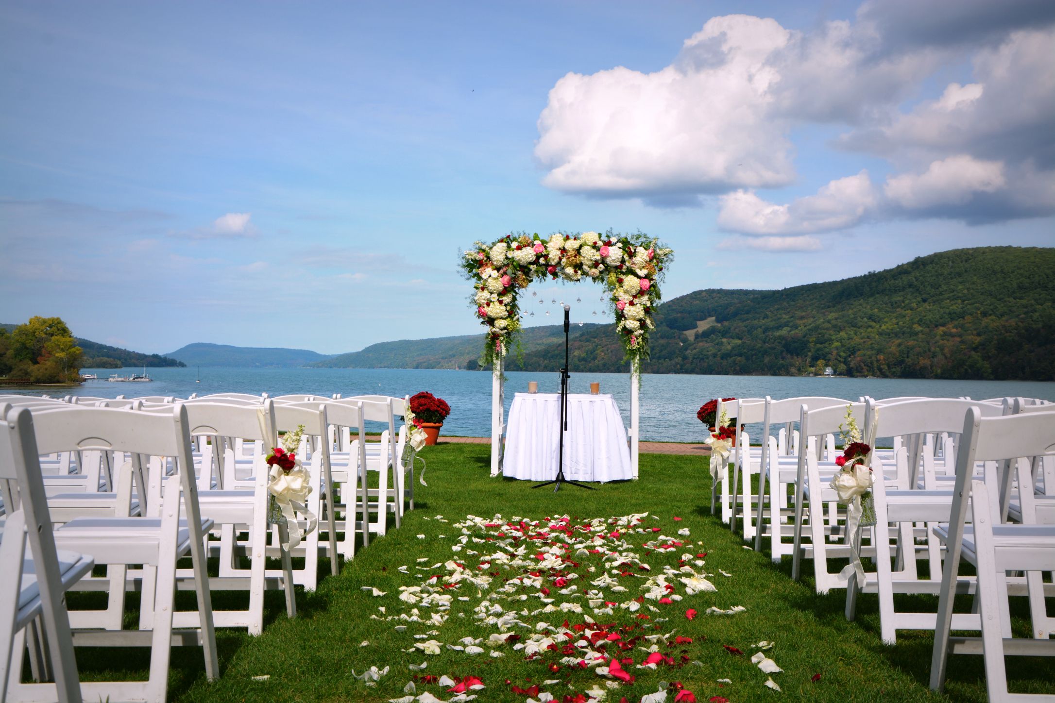 Image of Outdoor Wedding Reception The Otesaga Hotel and Cooper Inn Cooperstown New York